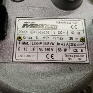 e0ffb28bce19c5212274d2ef965ba1ef ปั้มไดโว่ไฟฟ้า 1นิ้ว MAGNUM QDX1.5 25-0.55F 550W/220V